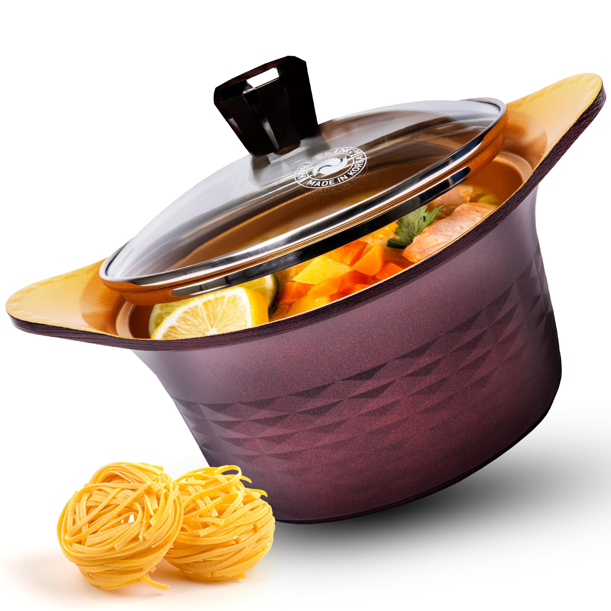 Amazon.com: Korea King Premium Nonstick Cooking Pot with Glass Lid